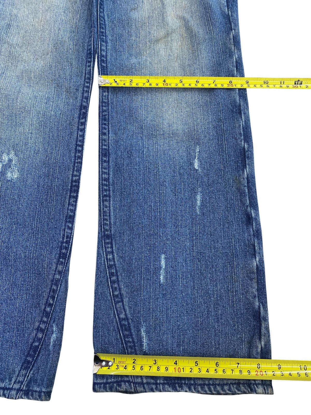 Japanese Brand Blue Moon Faded Wash Ripped Style Back Carpenter Jeans Size US 33 - 8 Thumbnail