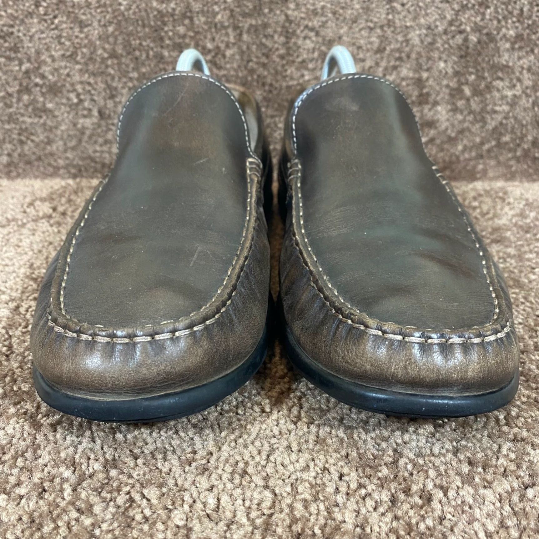Ecco ECCO Loafers Mens 44 US 10-10.5 Brown Leather Slip On Casual Moc Toe Comfort Shoes Size US 11 / EU 44 - 6 Thumbnail