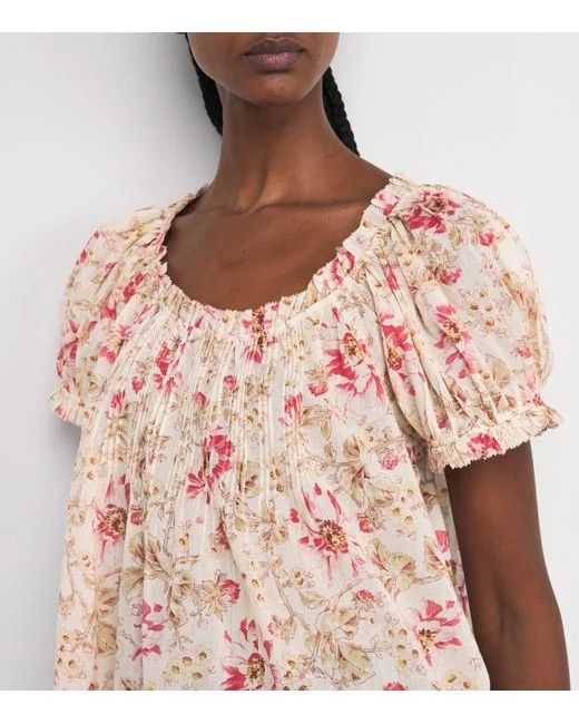 DOEN DOEN Frederica Floral Pleated Organic Cotton Top M Size M / US 6-8 / IT 42-44 - 9 Thumbnail