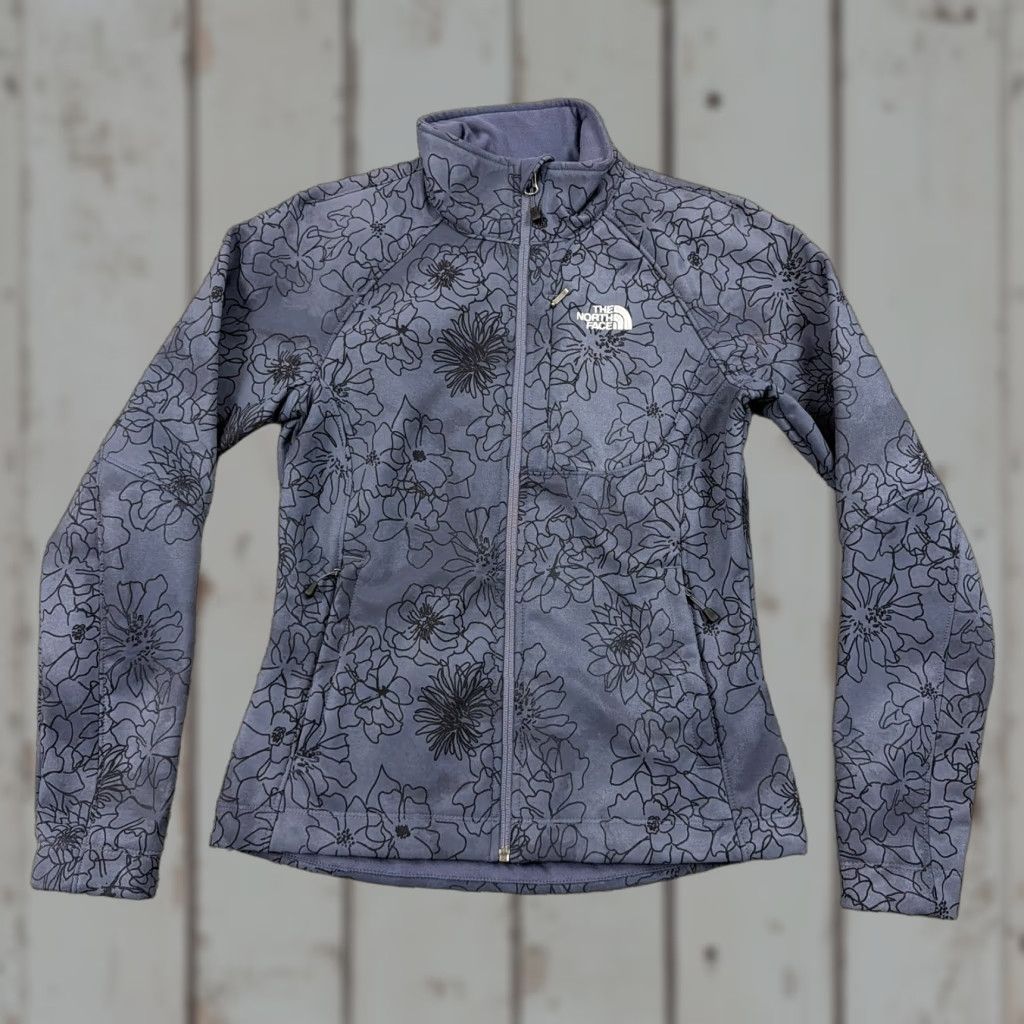 The North Face The North Face Jacket Womens XS Blue Floral Soft Shell Full Zip Stretch Lined Size XS / US 0-2 / IT 36-38 - 1 Thumbnail