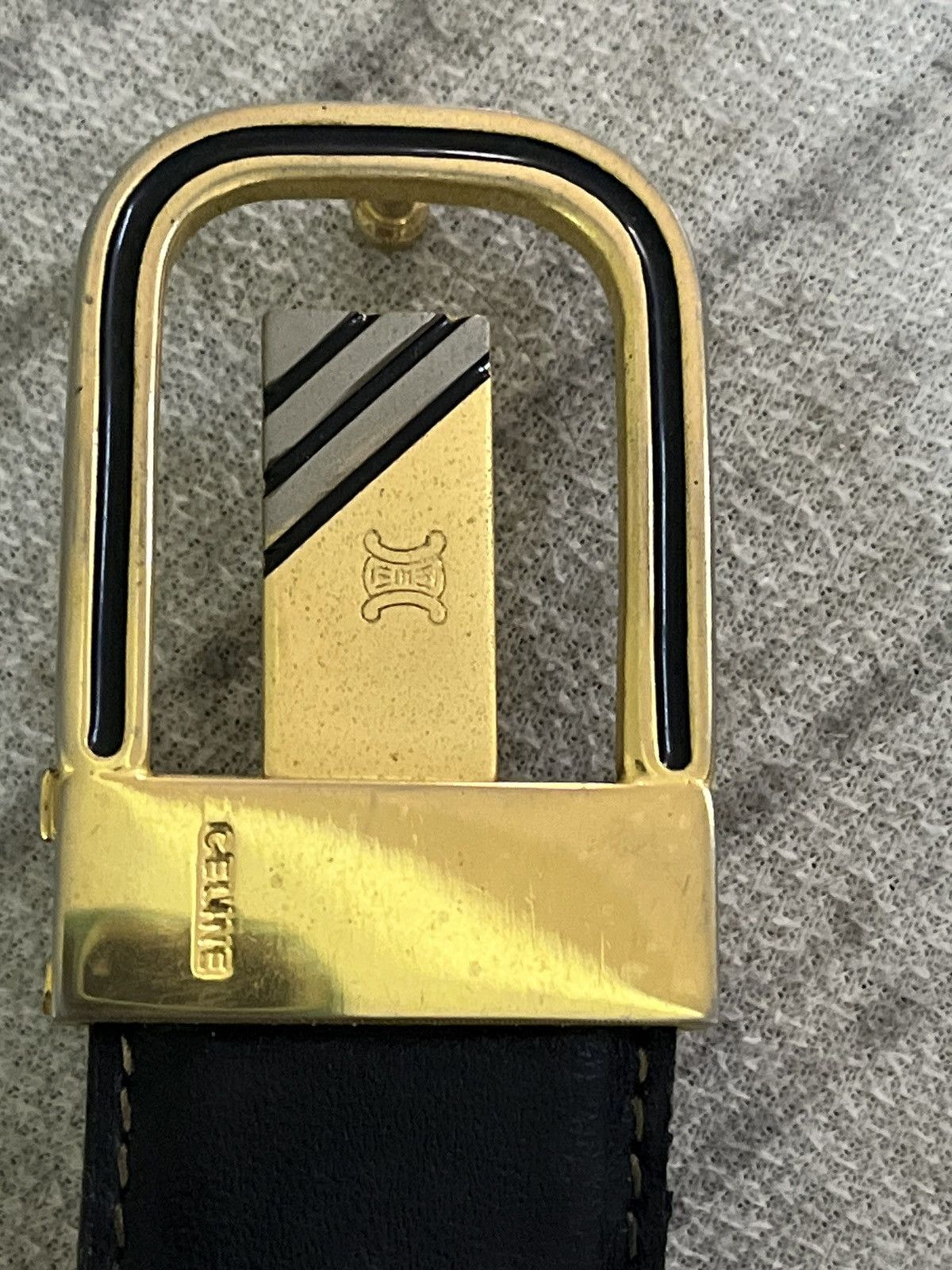 Celine Vintage 80s celine leather belt Size ONE SIZE - 3 Thumbnail