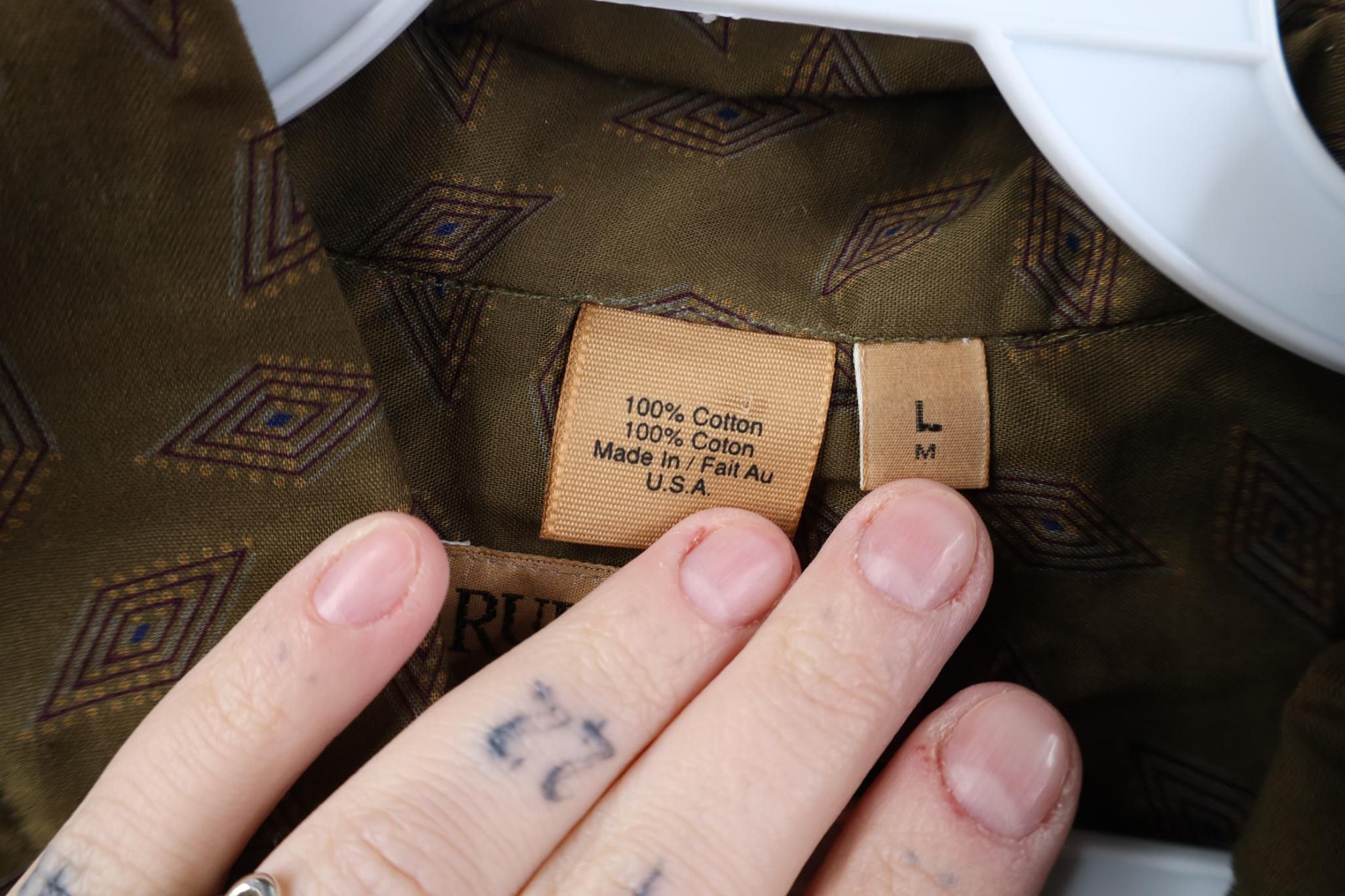 Vintage Vintage 90s Streetwear Geometric Collared Button Shirt USA Size US L / EU 52-54 / 3 - 6 Thumbnail