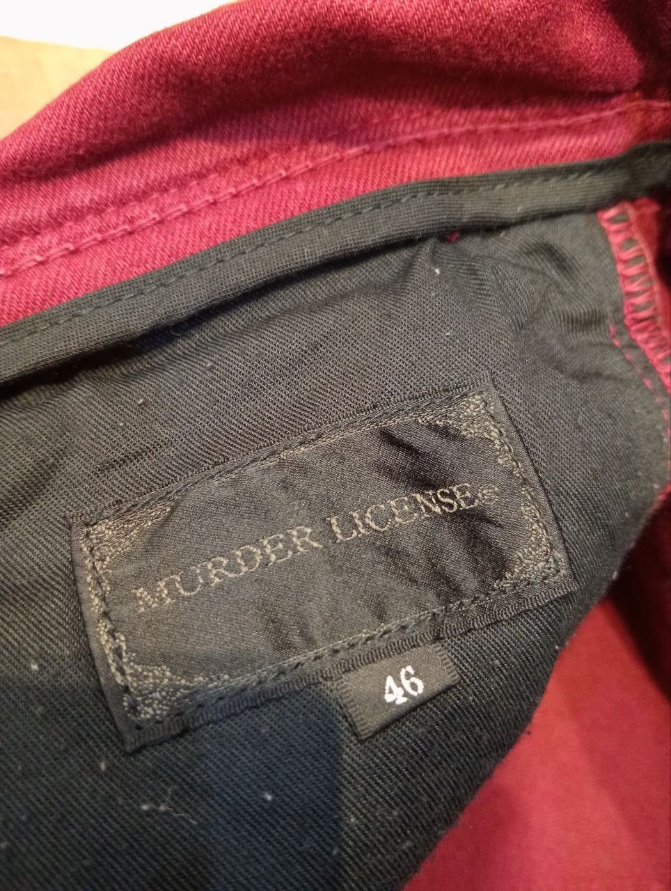 Murder License MURDER LICENSE MAROON MUDWASH WHISKER FADE CURVE JEANS Size US 33 - 9 Thumbnail