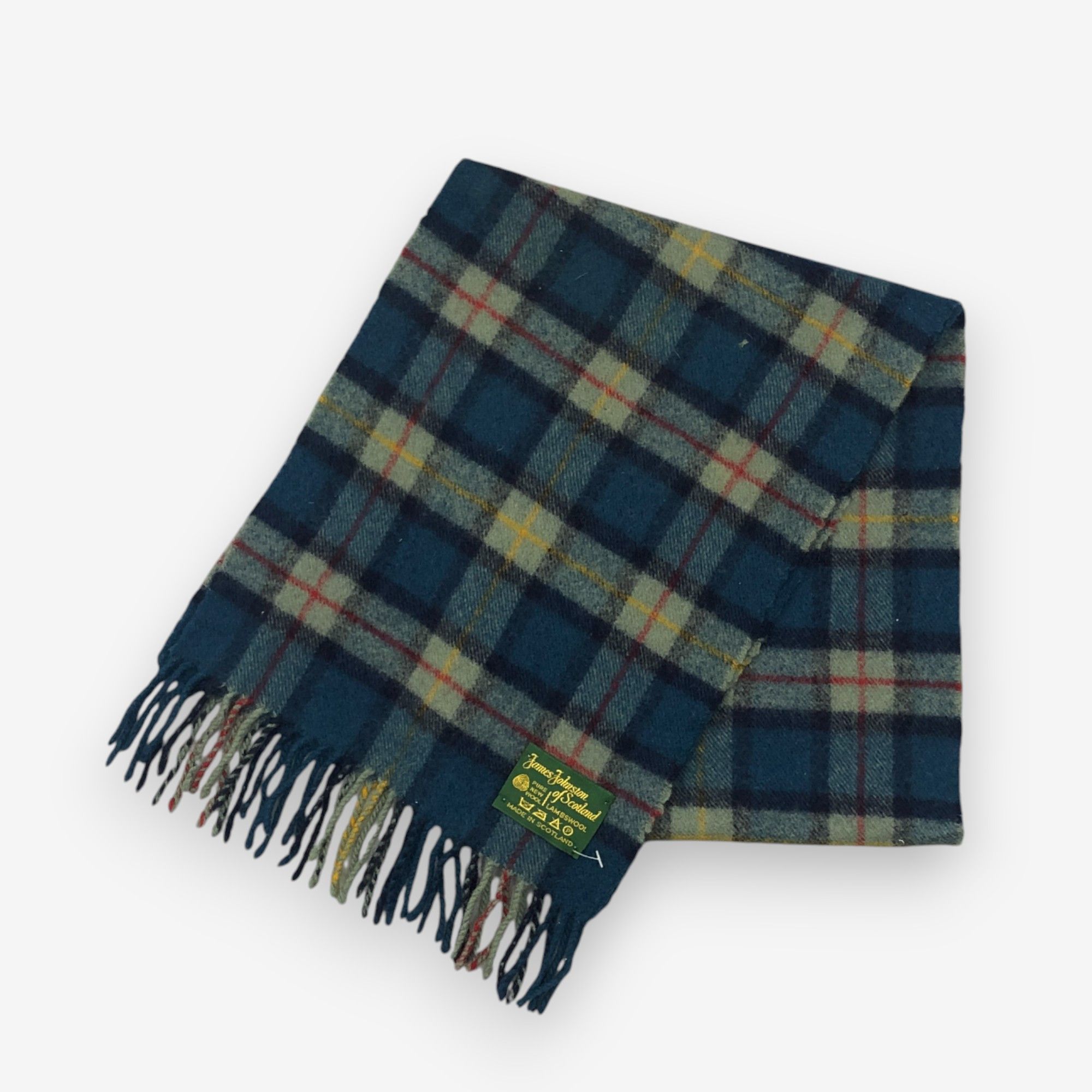 Johnstons Of Elgin Vintage Johnston Scarf Muffler Wool Plaid Tartan Scarves Size ONE SIZE - 3 Thumbnail