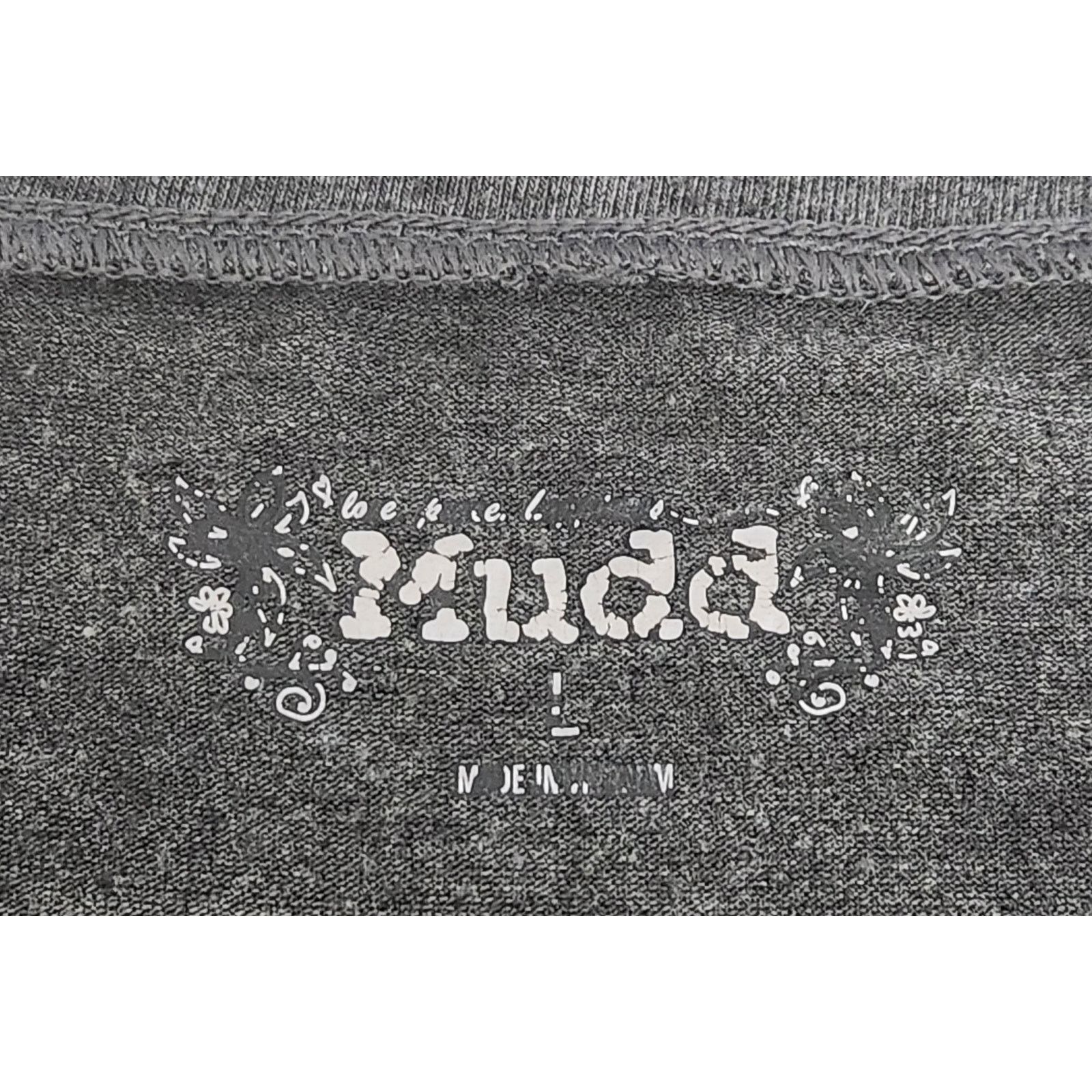 Other Mudd Gray Heathered V Neck Short Sleeve Top Large Stretch Size L / US 10 / IT 46 - 3 Thumbnail