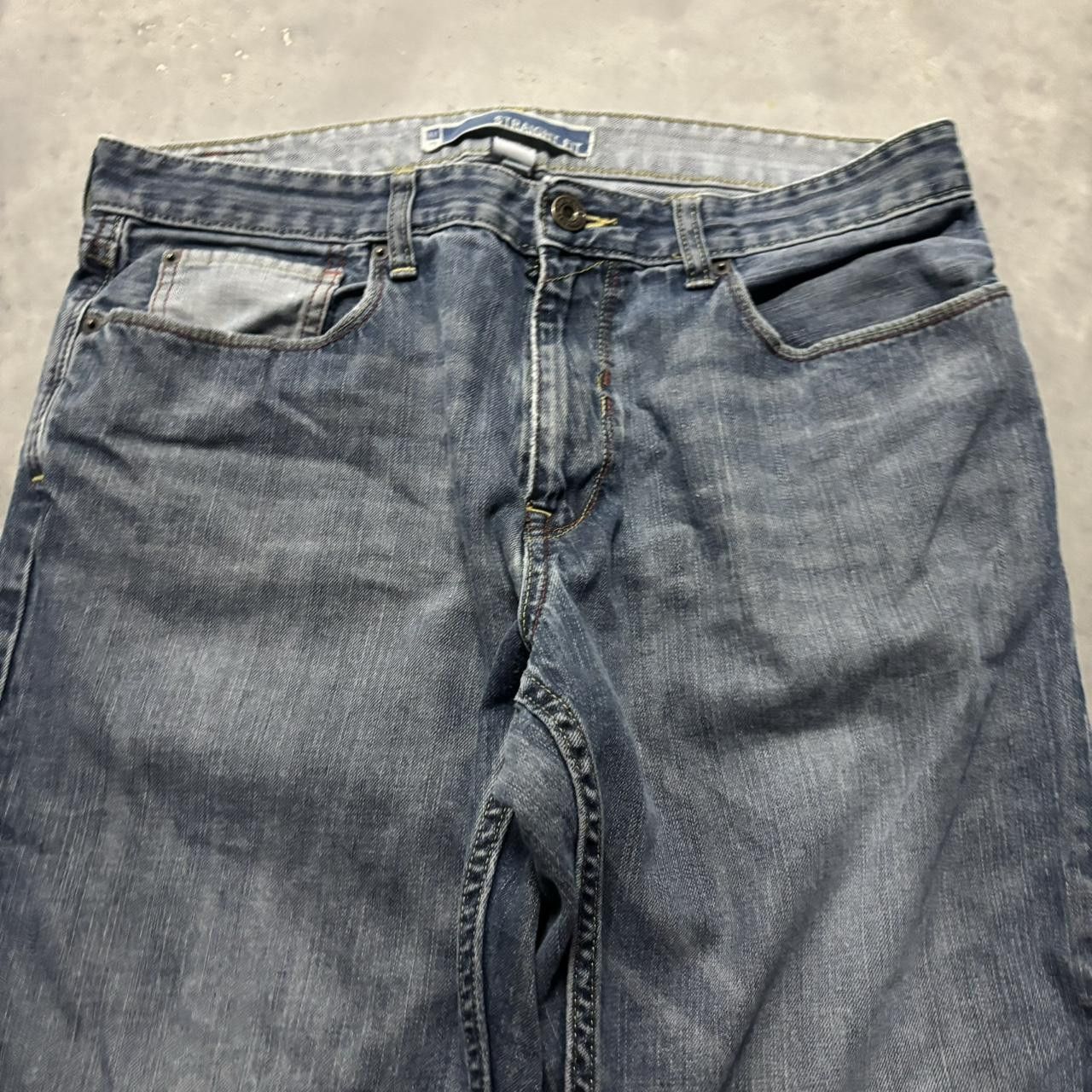 Japanese Brand × Vintage Crazy Vintage Y2K/2000s Grunge Dark Wash Skater Denim Jeans! Size US 35 - 5 Thumbnail