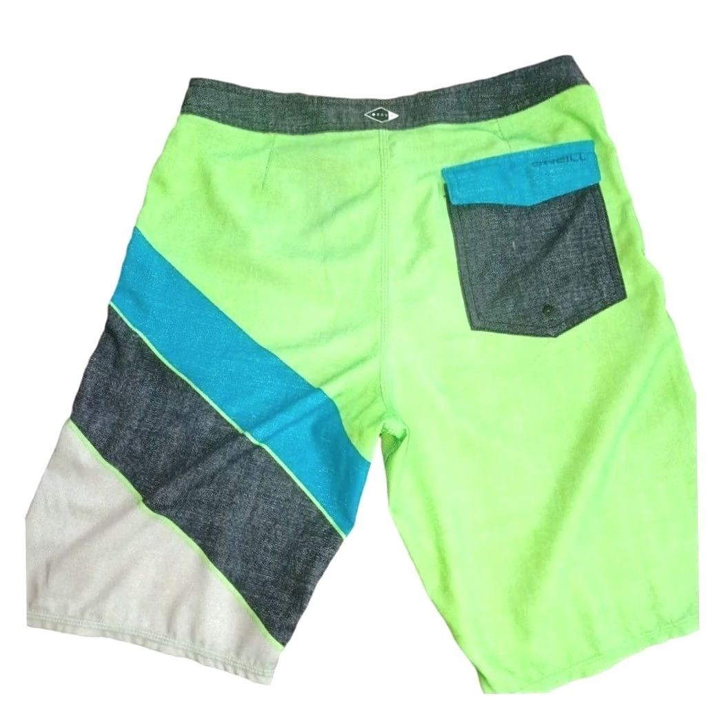 O'Neill O'Neill Jordy Freak Trunks Boardshorts Lime Mens 29 Green 20” Outseam Hyperstretch Hyperdry DWR Superfly Closure Size US 29 - 4 Thumbnail