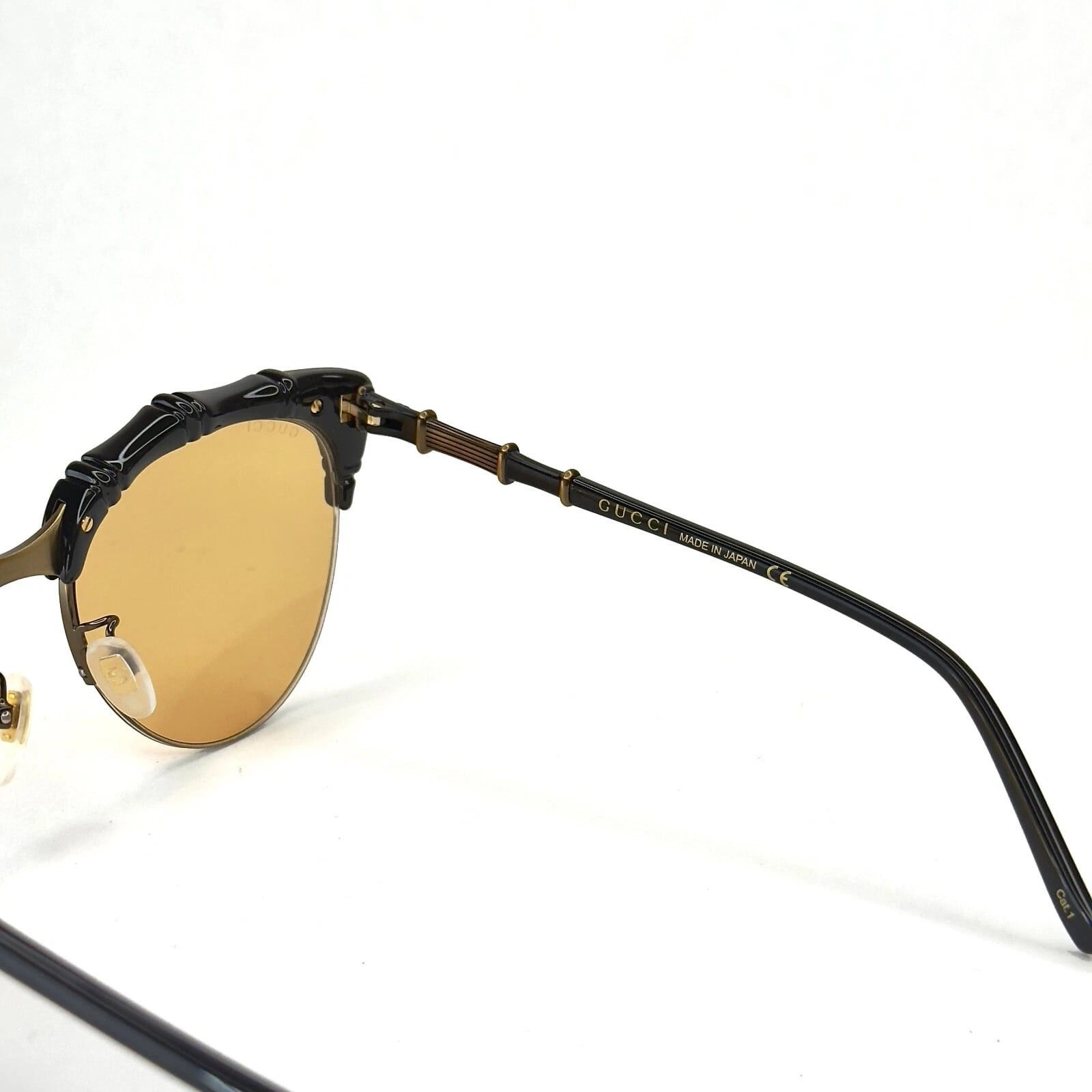 Gucci GUCCI GG0661S 0661 Cat Eye Bamboo Black 002 Sunglasses Size ONE SIZE - 3 Thumbnail