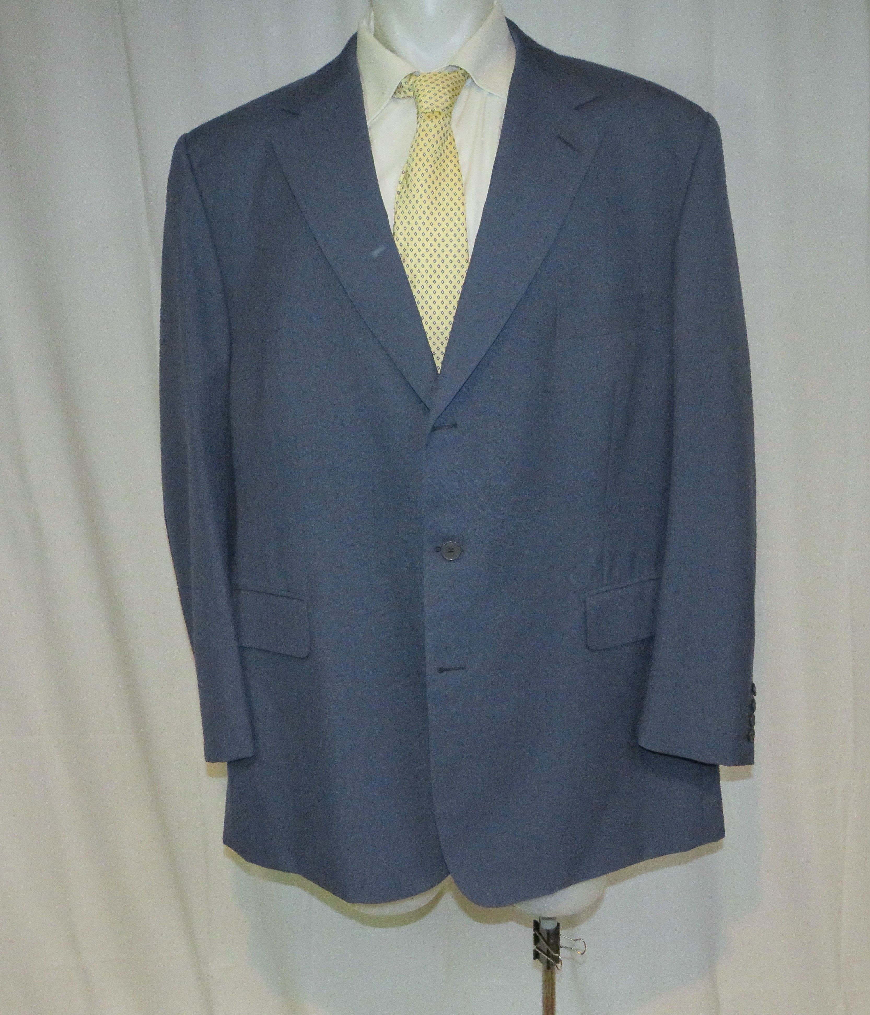 Henry Poole × Savile Row Bespoke Pale Blue Three Button Sport Coat 52XL Size 52L - 1 Thumbnail