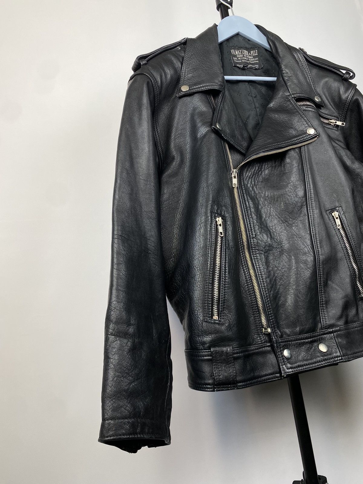 Leather × Vintage Vintage Genuine Leather MOTO Bomber Jacket Rock Punk Size US S / EU 44-46 / 1 - 3 Thumbnail