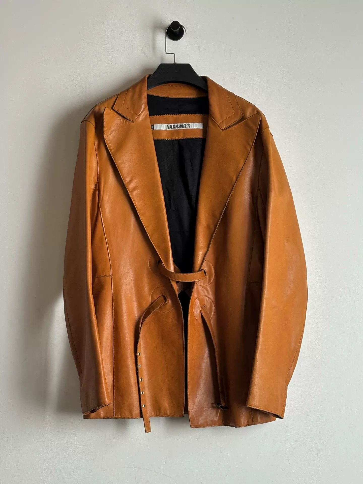 Dirk Bikkembergs dirk bikkembergs leather jacket with tie straps Size US M / EU 48-50 / 2 - 1 Thumbnail