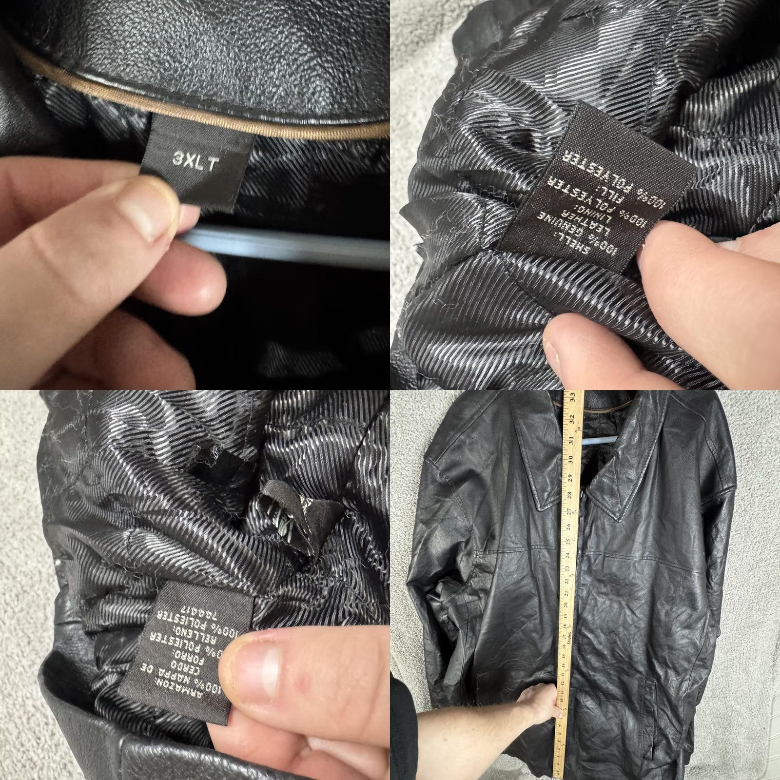Vintage VINTAGE St. Johns Bay Jacket Mens 3XLT Black Leather Full Zip Mid Length Lined Overcoat Size US XXL / EU 58 / 5 - 8 Thumbnail