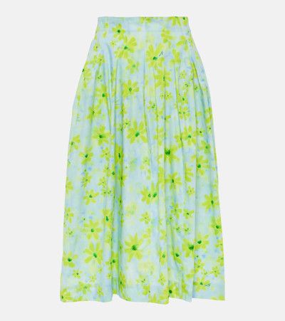 Marni o1w1db10125 Floral Print Cotton Midi Skirt in Multicolor Size 27" / US 4 / IT 40 - 1 Thumbnail