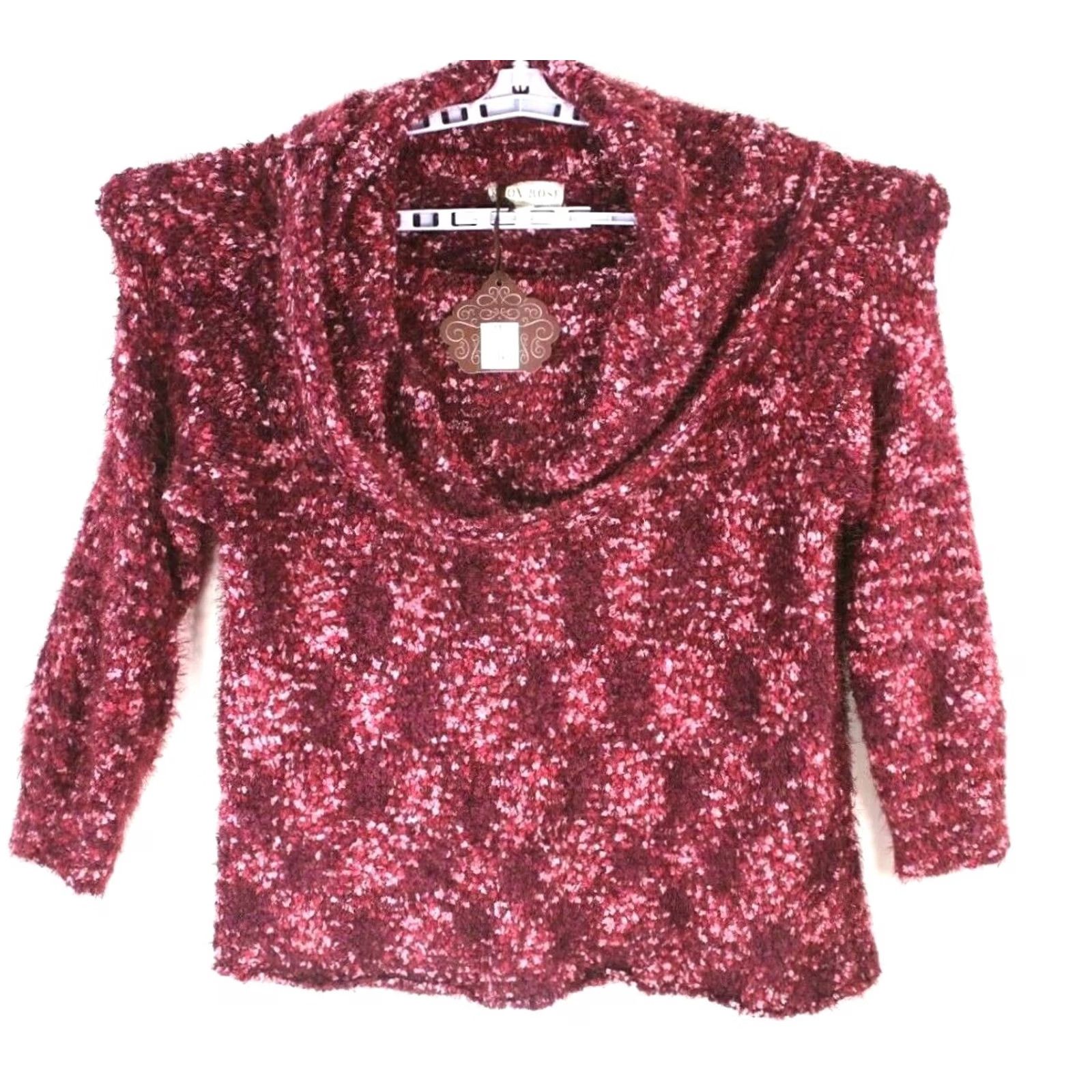 Vintage VINTAGE Knox Rose Womens Brandy Wine On Off Shoulder Pullover Fuzzy Sweater Size XXL Size XXL / US 16-18 / IT 52-54 - 2 Thumbnail