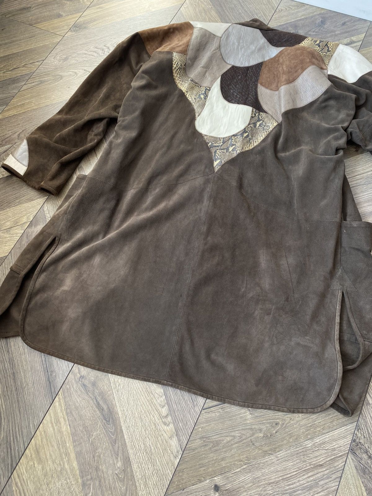 Genuine Leather Vintage Leda Suede Leather Patchwork Coat Size US M / EU 48-50 / 2 - 12 Thumbnail