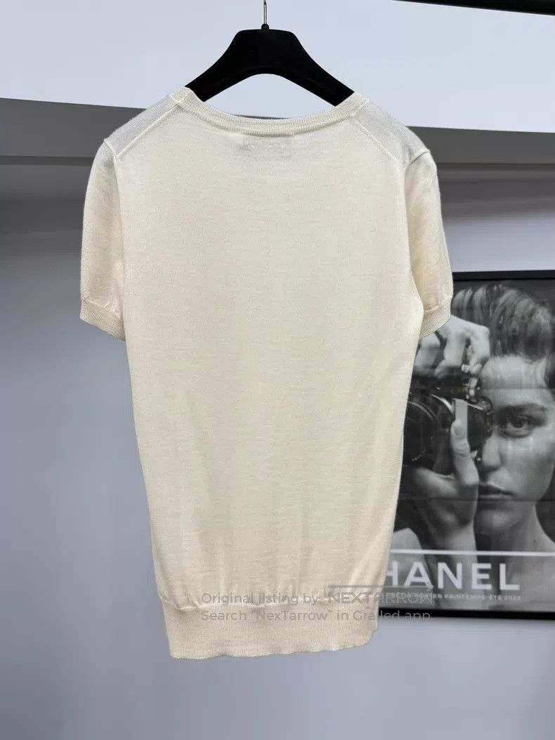 Dior Dior Beige beaded cashmere short sleeves Size XS / US 0-2 / IT 36-38 - 3 Thumbnail