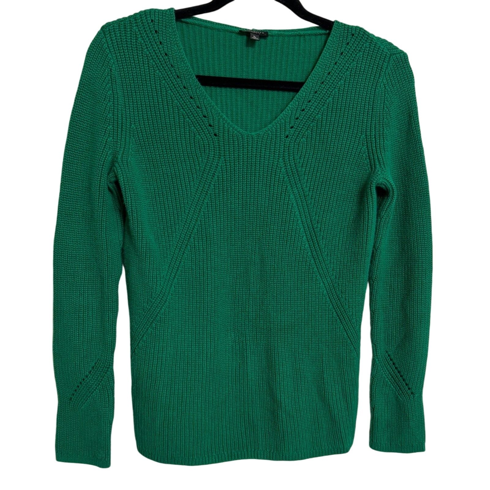 Other Talbots Ribbed V-Neck Petite Long Sleeve Sweater Size S / US 4 / IT 40 - 1 Thumbnail