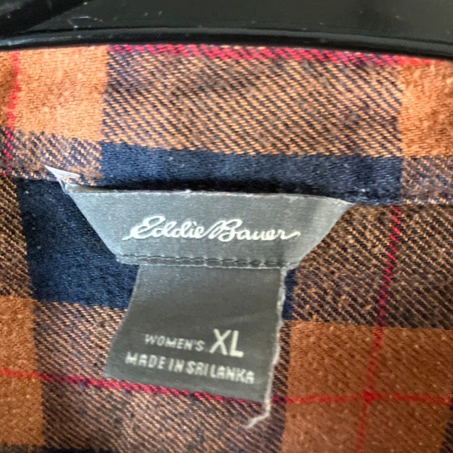 Eddie Bauer Eddie Bauer Womens Shirt Orange Multi Plaid Button Down Flannel Cotton Blend XL Size XL / US 12-14 / IT 48-50 - 6 Thumbnail