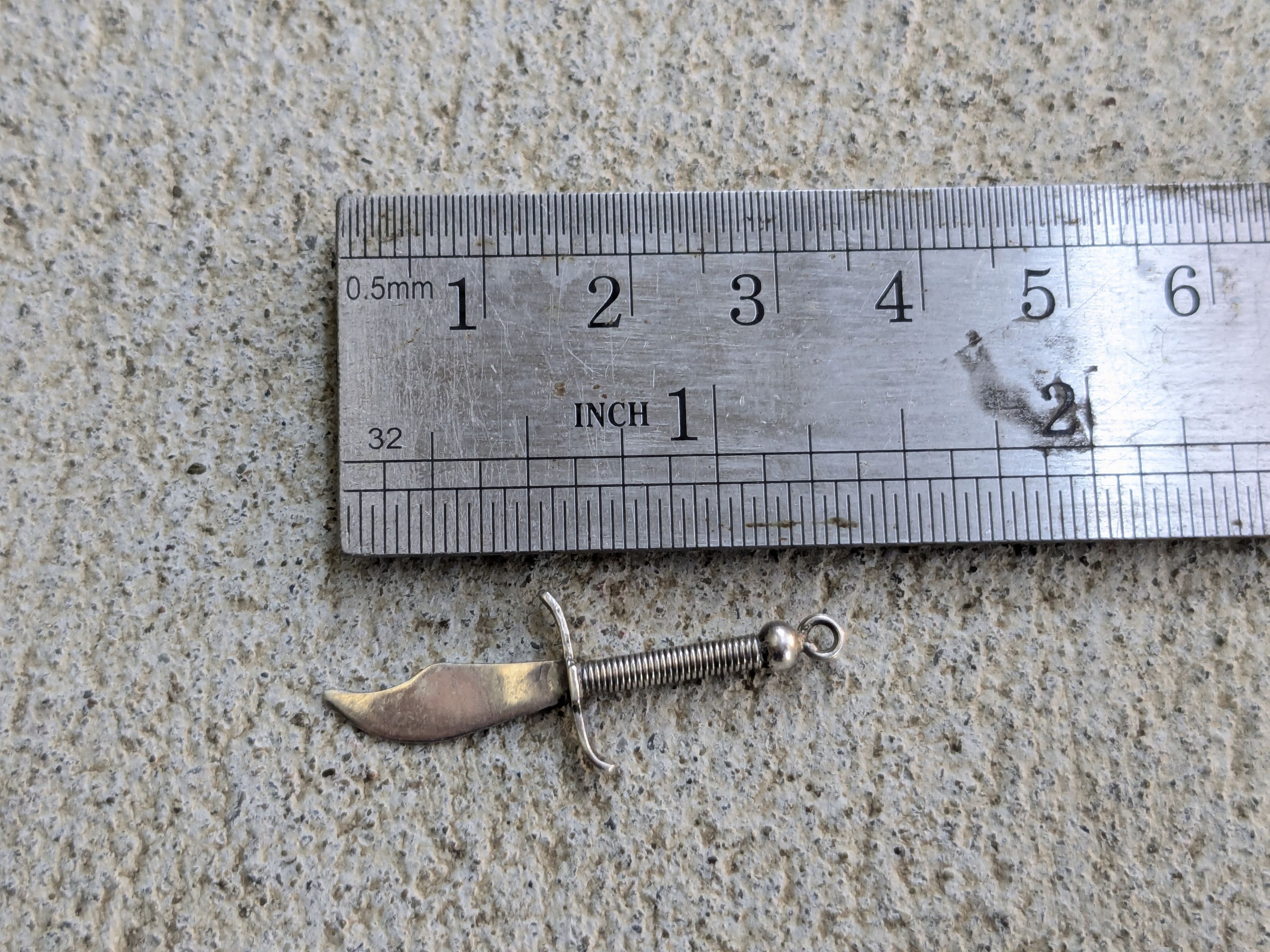 Jewelry Vintage Sterling Silver Dagger Knife Charm Pendant Size ONE SIZE - 7 Thumbnail