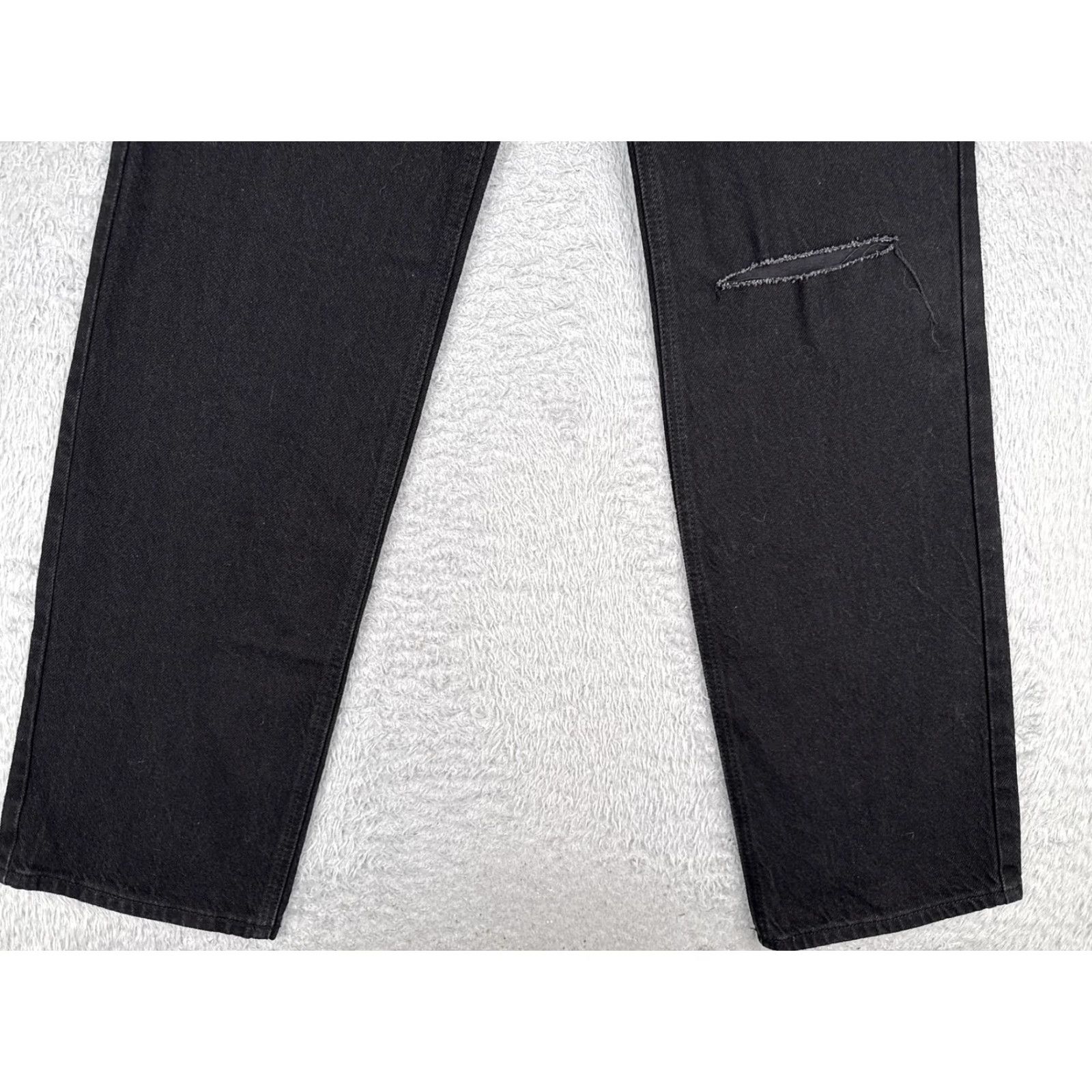 Pacsun PacSun Jeans Womens High Rise Straight Distressed Black 24x33 Zip Knee Slits 5-Pocket Denim Size 42" / US 20 - 2 Thumbnail