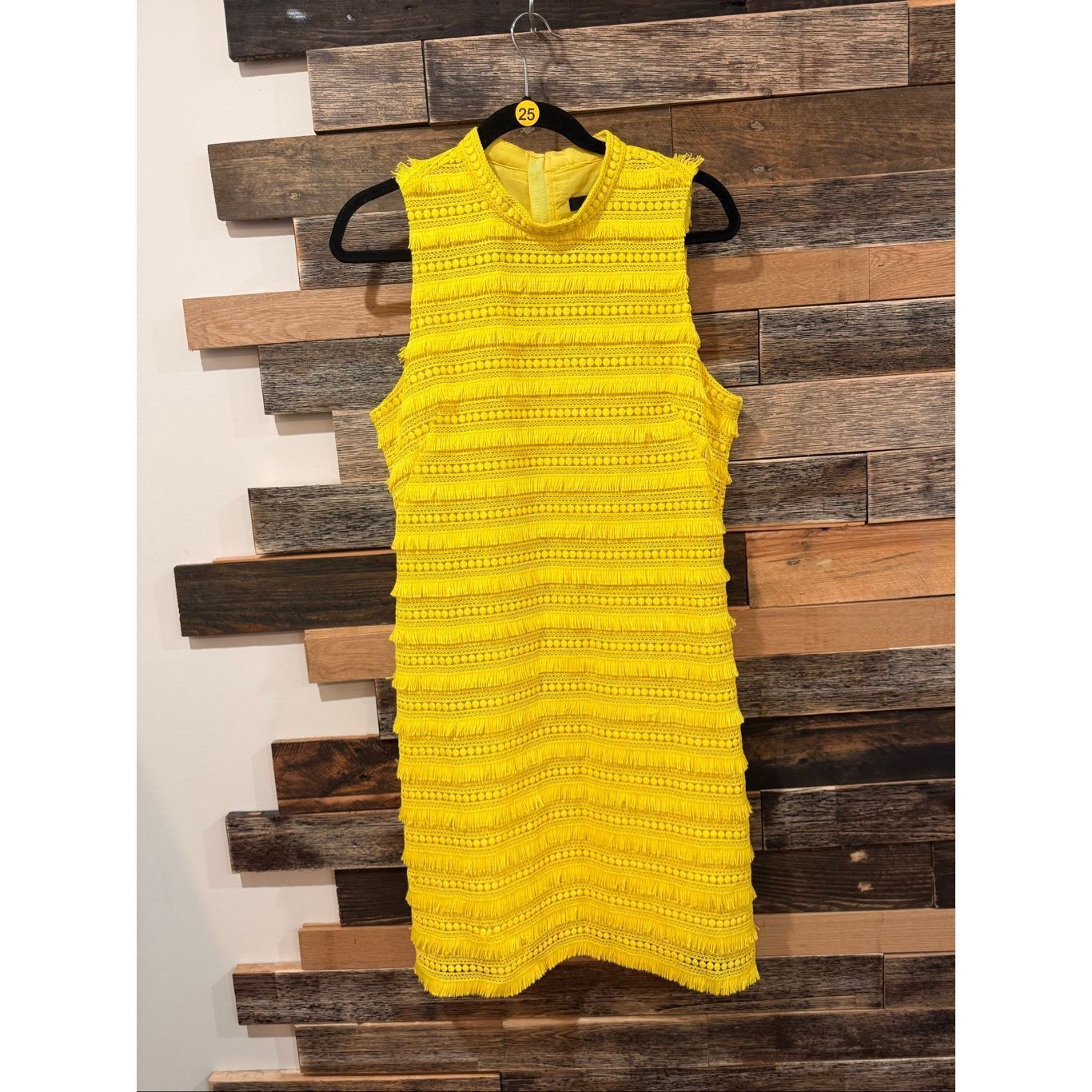J.Crew J Crew NWT Yellow Fringe Tiered Lace Sheath Sleeveless Dress Size L / US 10 / IT 46 - 2 Thumbnail
