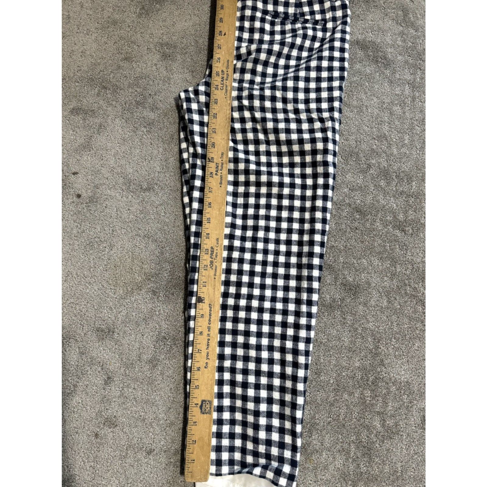J.Crew J Crew Pants Womens 4 Navy Blue White Check Linen Blend Lined Flat Front Size 27" / US 4 / IT 40 - 6 Thumbnail
