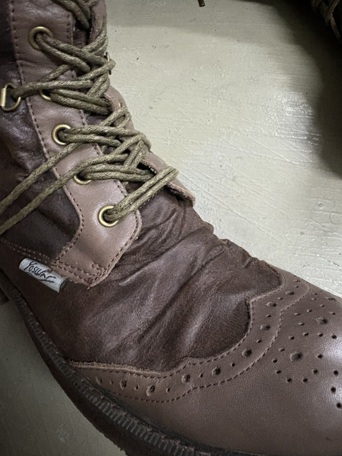 Alfredo Bannister Yosuke Dirk Bikkembergs style lace trough heel leather boots Size US 7.5 / EU 40-41 - 13 Thumbnail