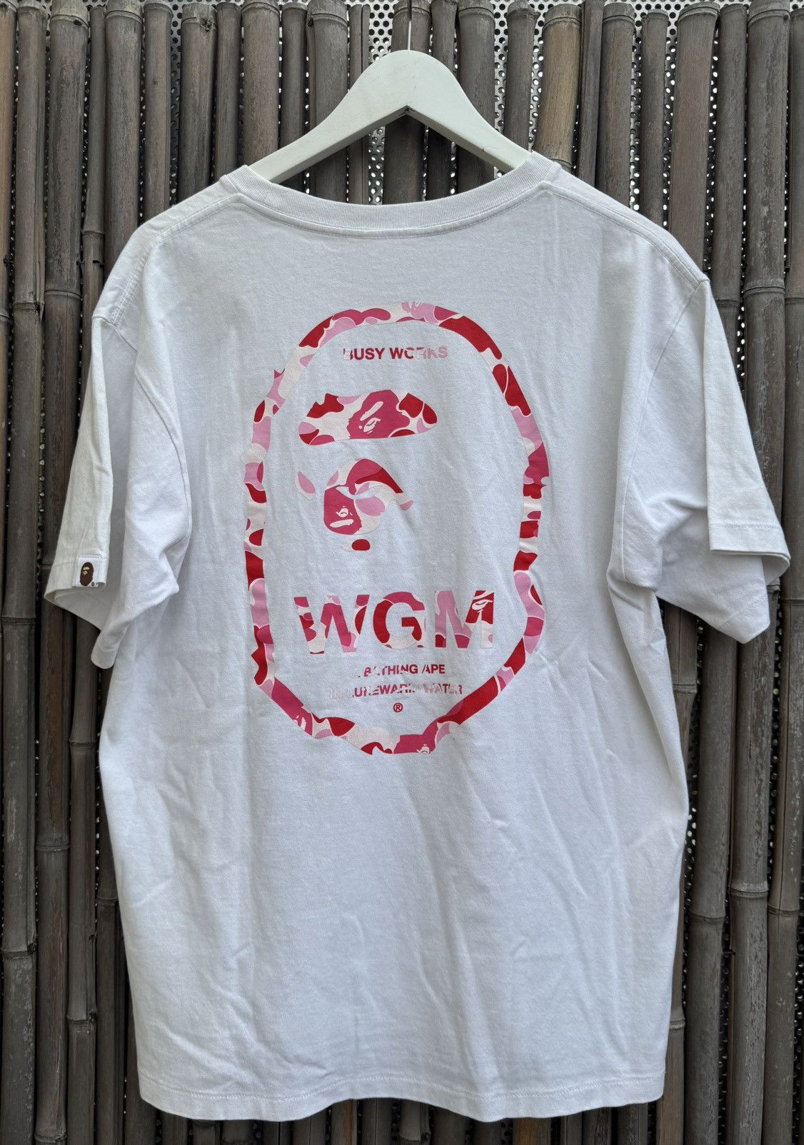 Bape Authentic Pink Ape Busy Works T-Shirt