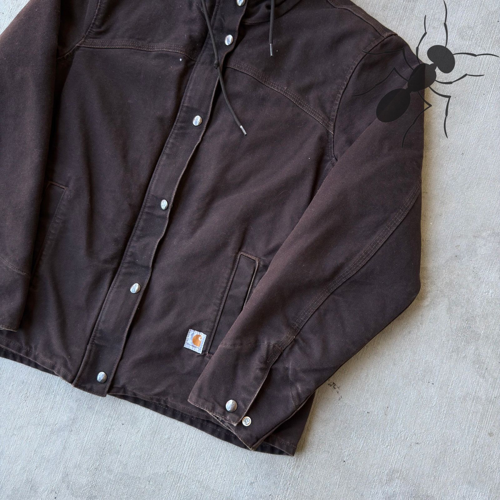 Carhartt × Vintage Carhartt DKB brown sherpa lined hooded work wear jacket Size US S / EU 44-46 / 1 - 4 Thumbnail
