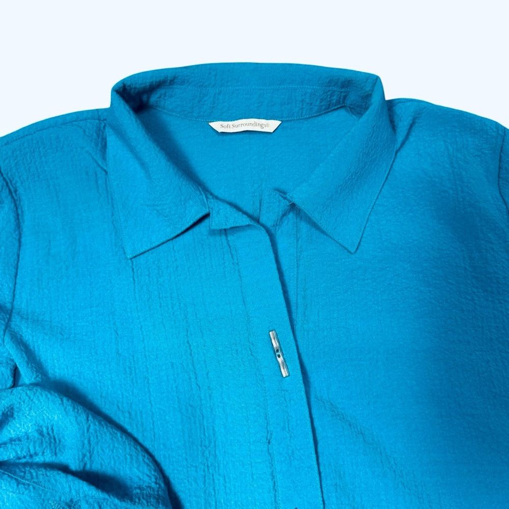 Soft Surroundings Soft Surroundings Teal Button Down Tunic Size L Size L / US 10 / IT 46 - 7 Thumbnail