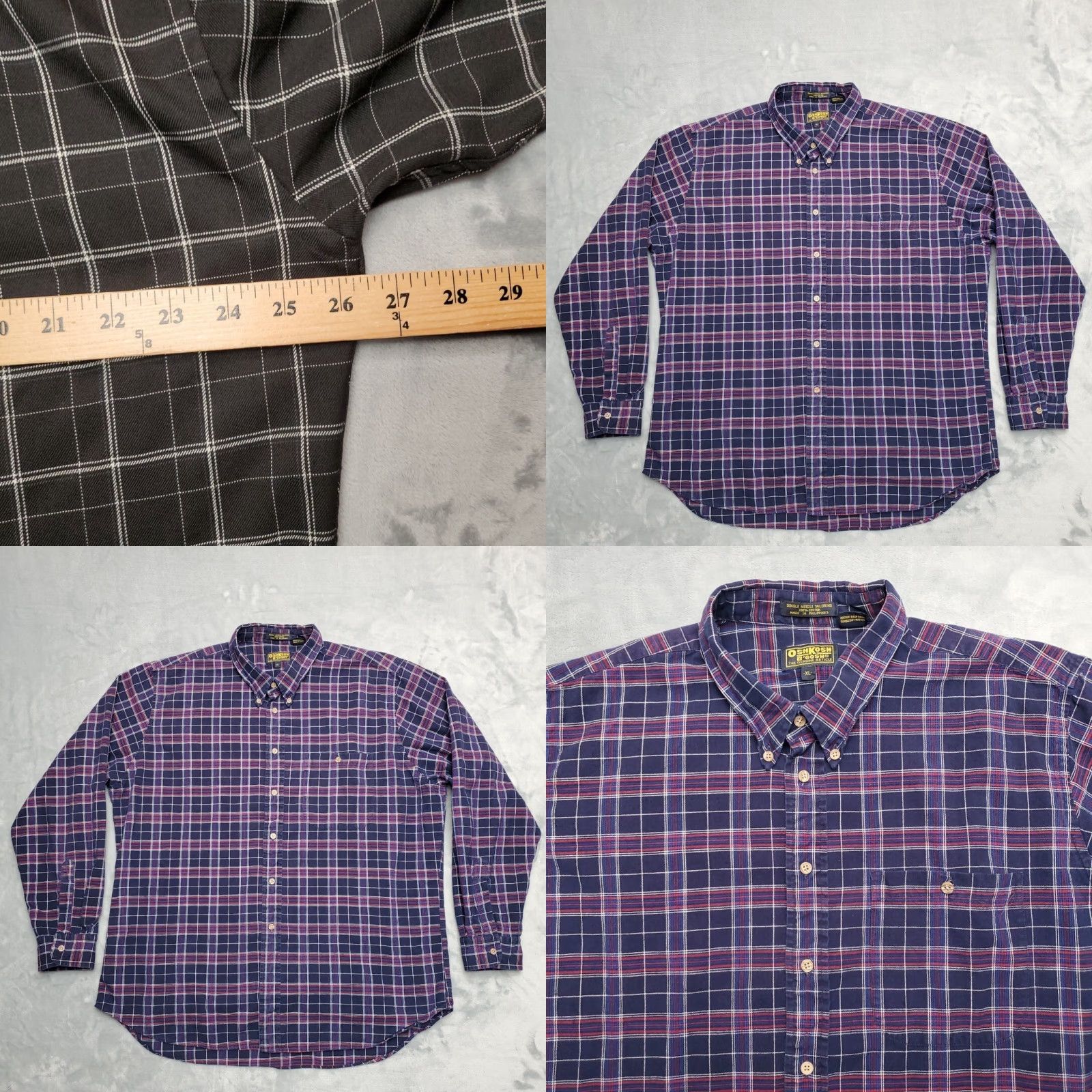 Dockers Dockers Shirt Mens XL Black Plaid Viscose Blend Long Sleeve Button Down Size US XL / EU 56 / 4 - 8 Thumbnail