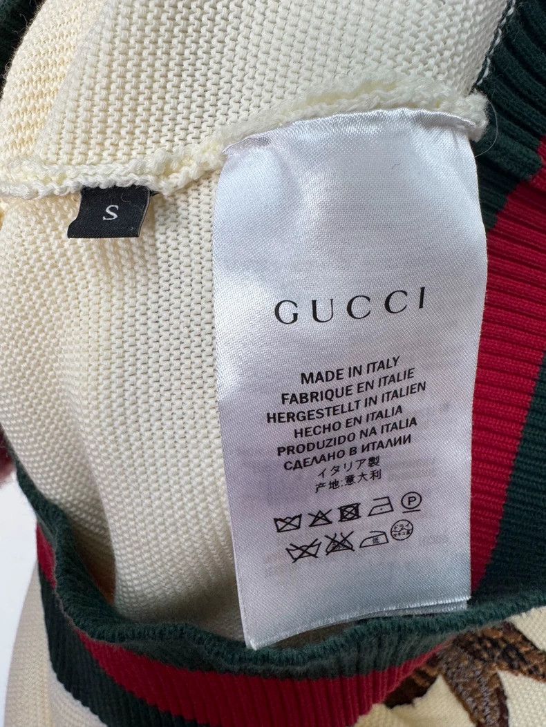 Gucci Gucci Little bee embroidered striped trim round-neck sweat Size S / US 4 / IT 40 - 4 Thumbnail