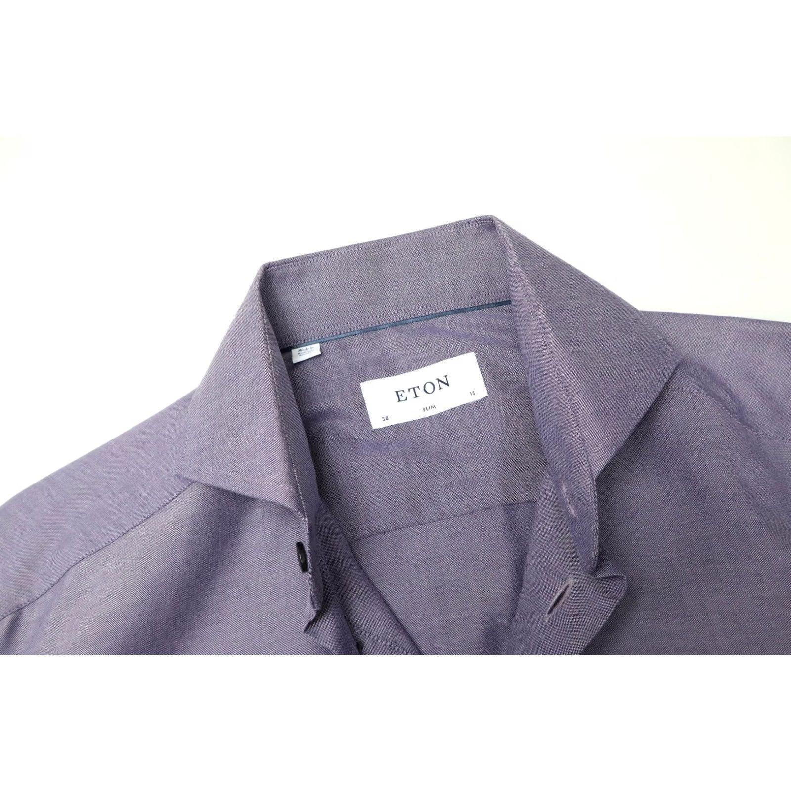Eton ETON Slim Shirt Men's Blue Cutaway Button-Up Long Sleeve Oxford 38 / 15 Size US M / EU 48-50 / 2 - 4 Thumbnail