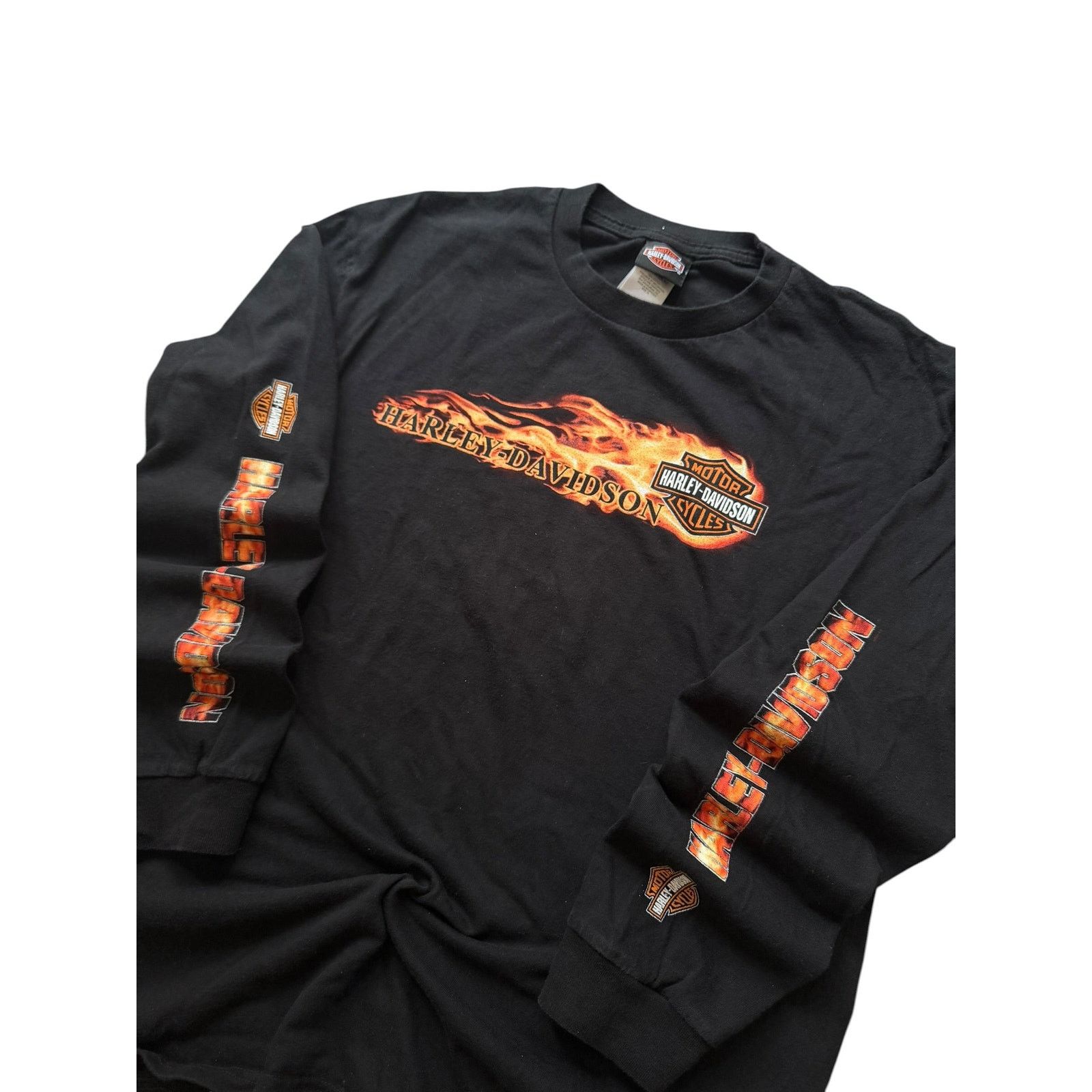 Harley Davidson Vintage Harley Davidson Orange Flame Long Sleeve Size US L / EU 52-54 / 3 - 2 Thumbnail