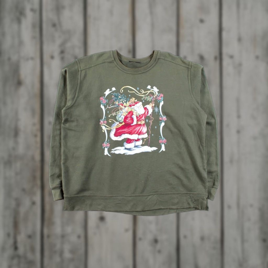 Vintage VINTAGE Green Ugly Christmas Sweatshirt 56020 Size XL / US 12-14 / IT 48-50 - 1 Thumbnail