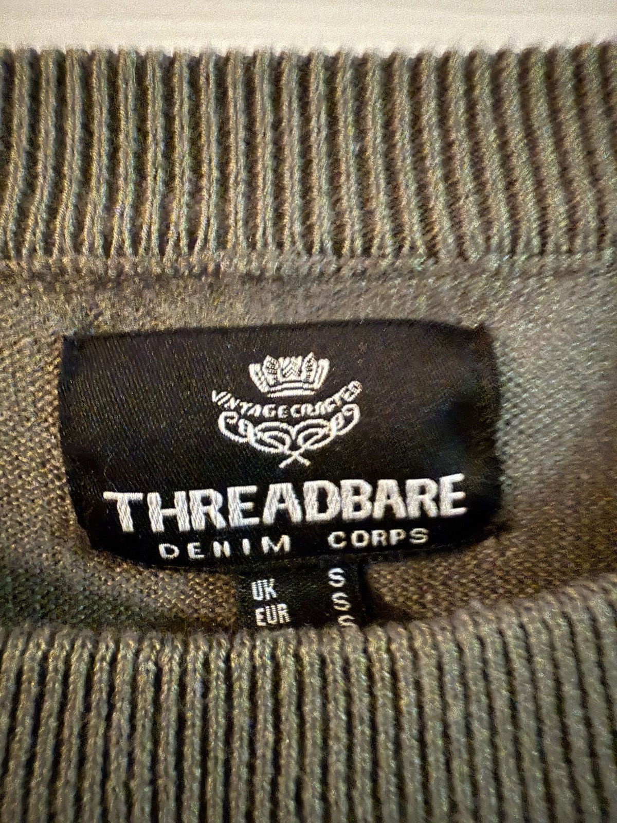 Thread Workshop Men’s UK threadbare dark green Pullover sweater Size US S / EU 44-46 / 1 - 2 Thumbnail