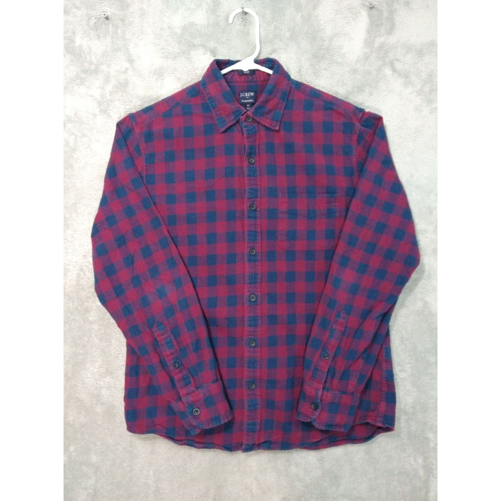 J.Crew J.CREW Shirt Mens Medium Red Plaid Cotton Flannel Slim Fit Long Sleeve Button-Up Collar Shirt Mens Size US M / EU 48-50 / 2 - 2 Thumbnail