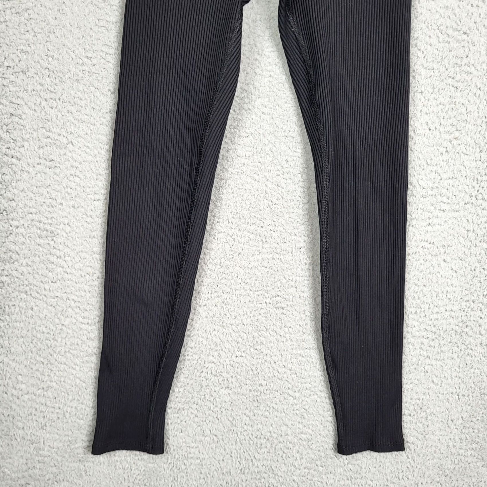 Carbon Carbon38 Ribbed Black Womens Leggings Sz S Size 28" / US 6 / IT 42 - 7 Thumbnail