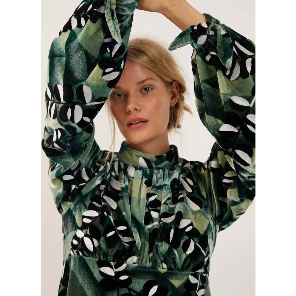 Anthropologie New Anthropologie Anna Sui Isa Velvet Blouse $473 Sz 2 Green Size XS / US 0-2 / IT 36-38 - 2 Thumbnail
