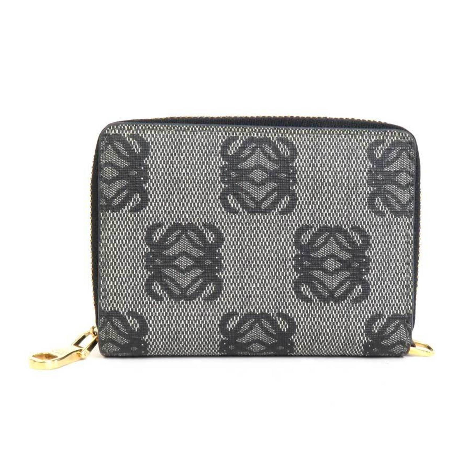 image of Loewe Coin Case Card Business Holder Anagram Pvc Gray/black Gold Unisex, Women's