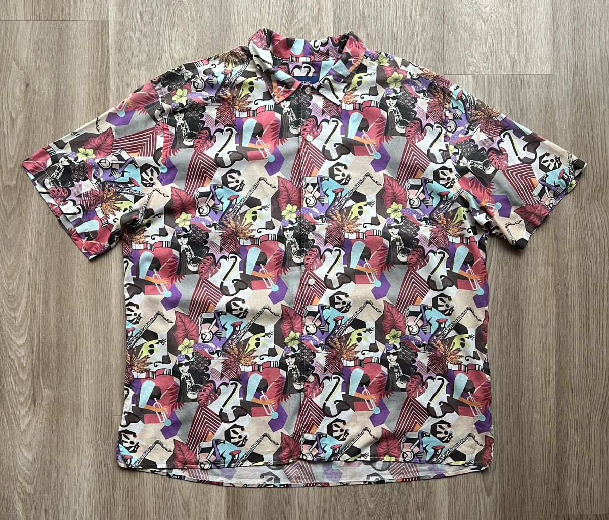 Eton × Vintage Vintage Eton Jazz Band Print Button Up Shirt Short Sleeve Size US XXL / EU 58 / 5 - 1 Thumbnail