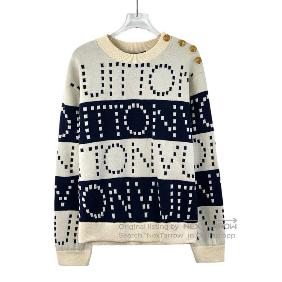 Louis Vuitton Louis Vuitton Multicolor Logo Letter Cashmere Crew Neck Lo Size US S / EU 44-46 / 1 - 1 Thumbnail