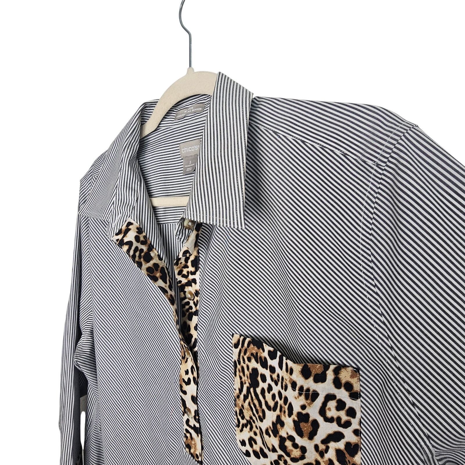 Chicos Chicos Tunic Top Coolmax All Season Striped Leopard 16/18 Size XXL / US 16-18 / IT 52-54 - 5 Thumbnail