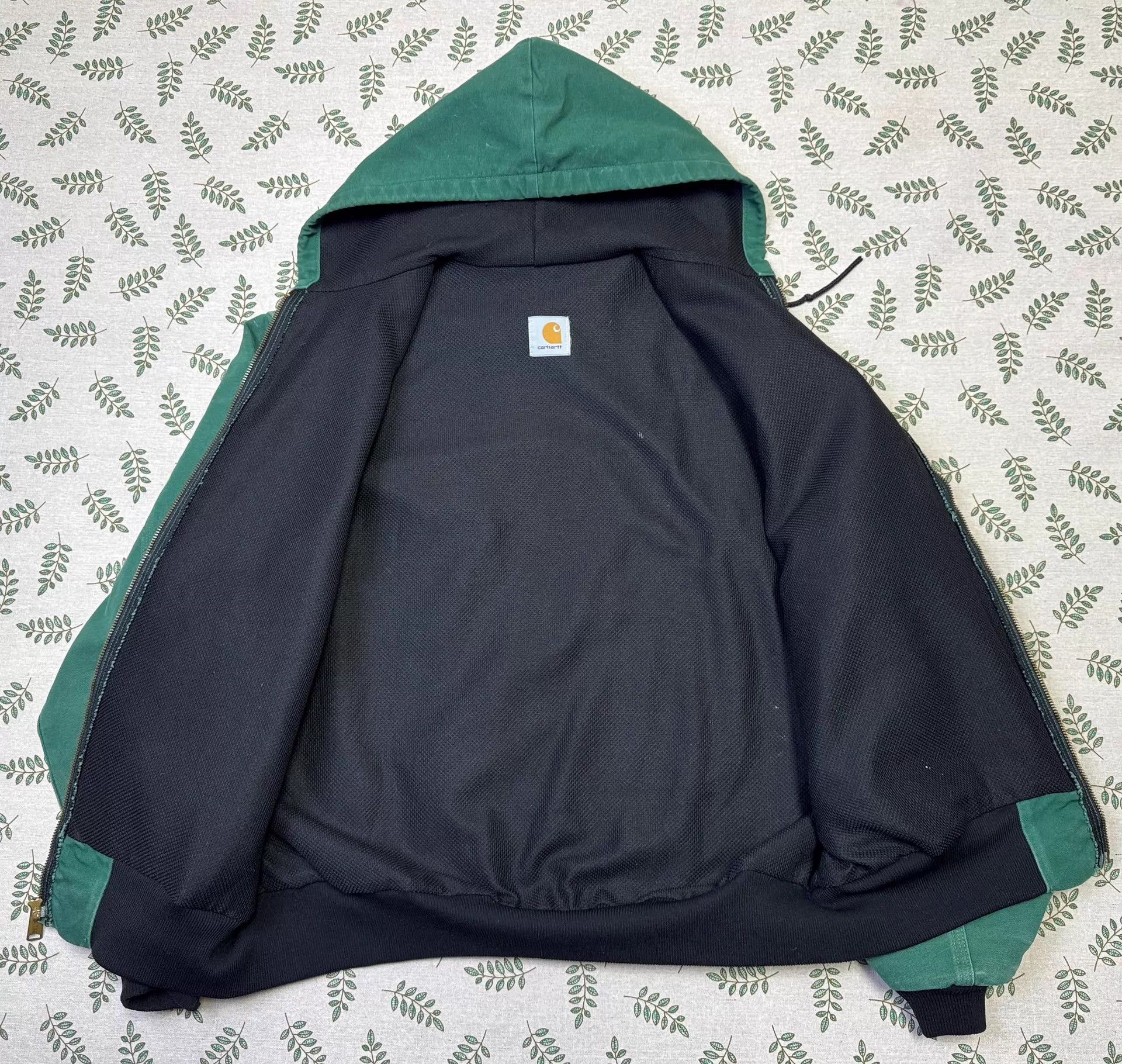 Carhartt Carhartt JR458 Hooded Work Jacket Cactus Green XL Vintage Size US XL / EU 56 / 4 - 4 Thumbnail