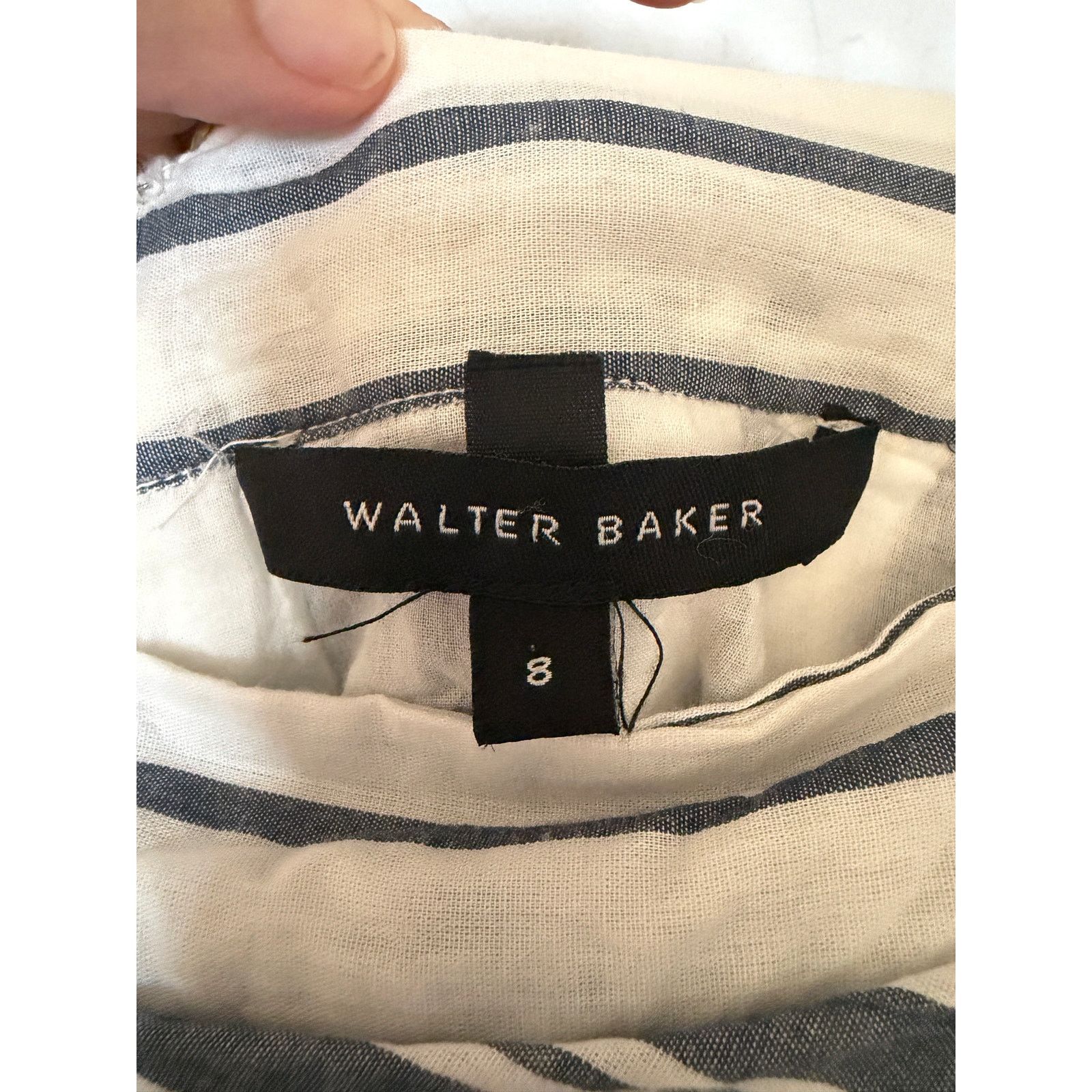 Barker Walter Baker asymmetrical blue and white stripe skirt. Size 30" / US 8 / IT 44 - 3 Thumbnail