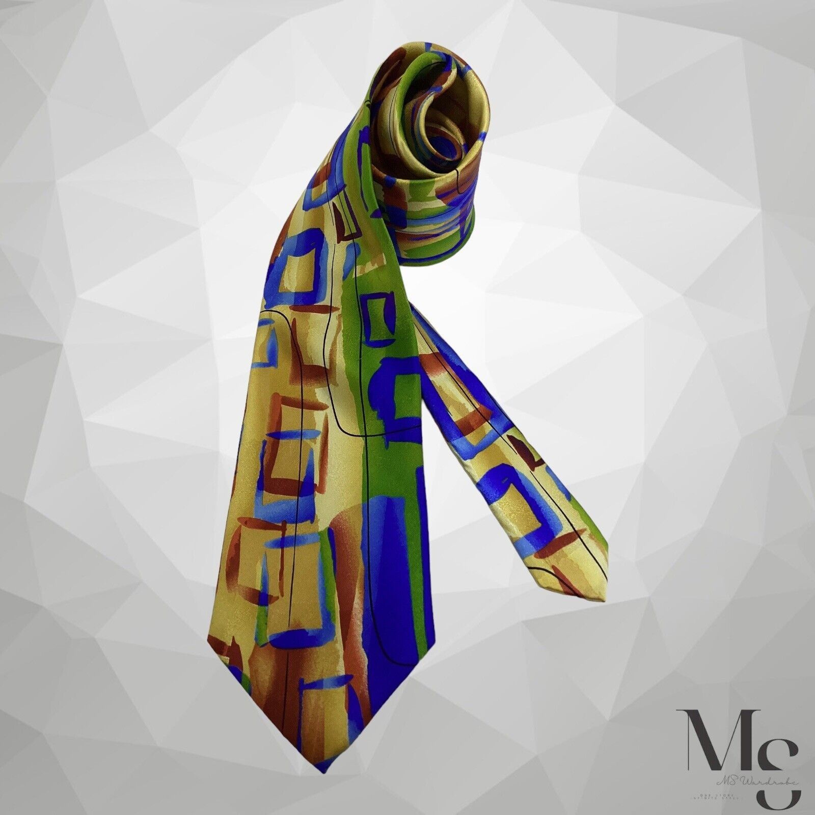 Other JERRY GARCIA Multicolor Art Print Silk Tie W: 3.75" EX COND Size ONE SIZE - 2 Thumbnail