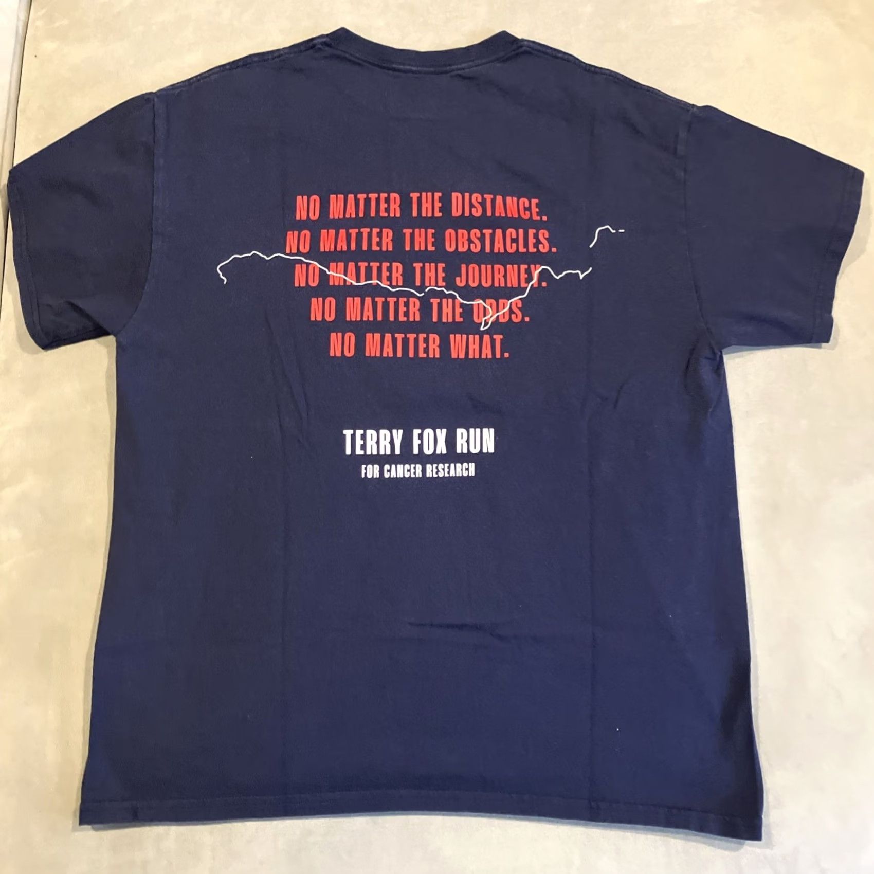 Adidas VINTAGE Adidas T-Shirt Men L NO MATTER WHAT Marathon Of Hope Terry Fox Blue Short Sleeve Graphic Print Shirt Mens L Size US L / EU 52-54 / 3 - 4 Thumbnail