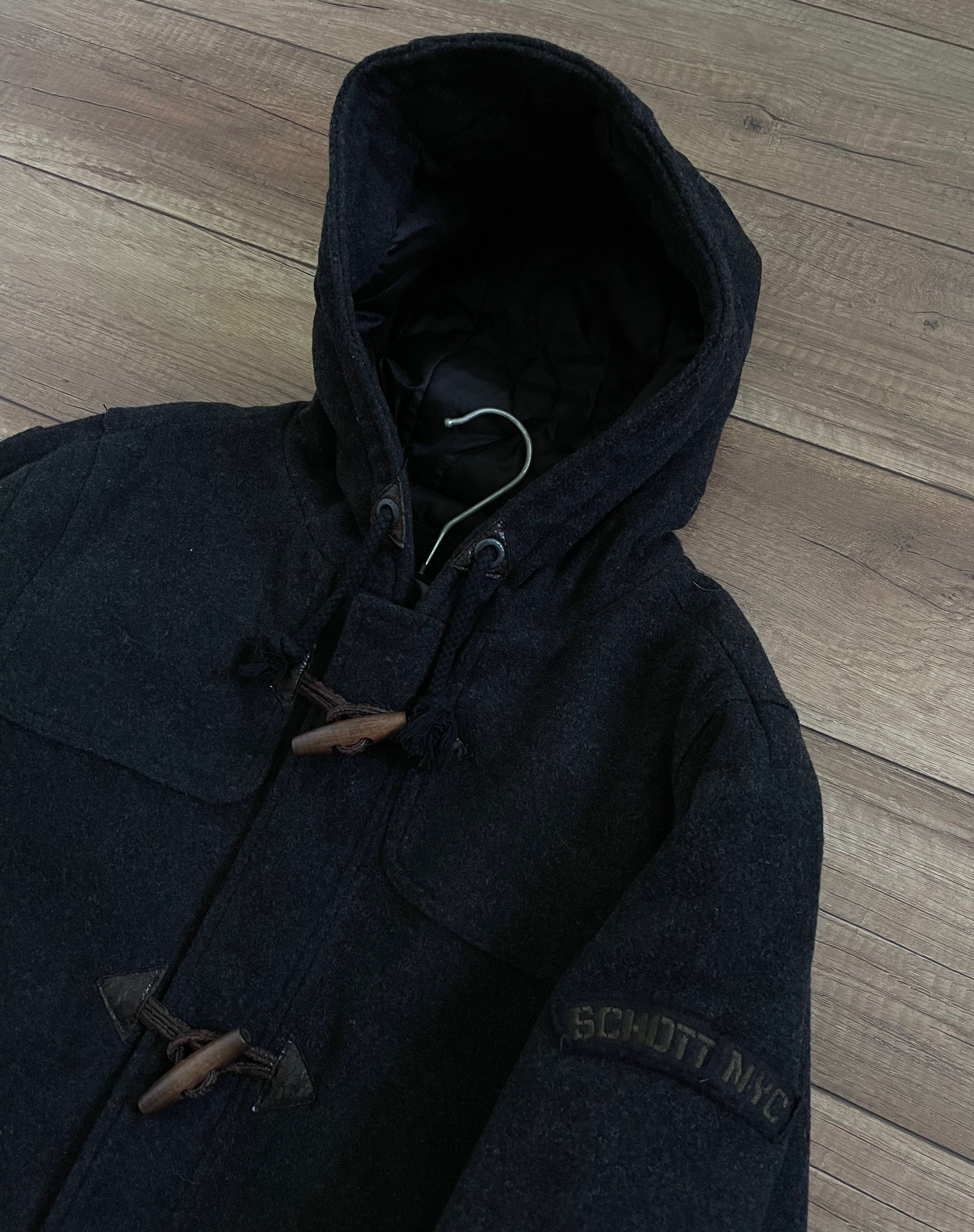 Schott Schott NYC Hooded Wool Long Duffle Coat Size US XL / EU 56 / 4 - 1 Thumbnail