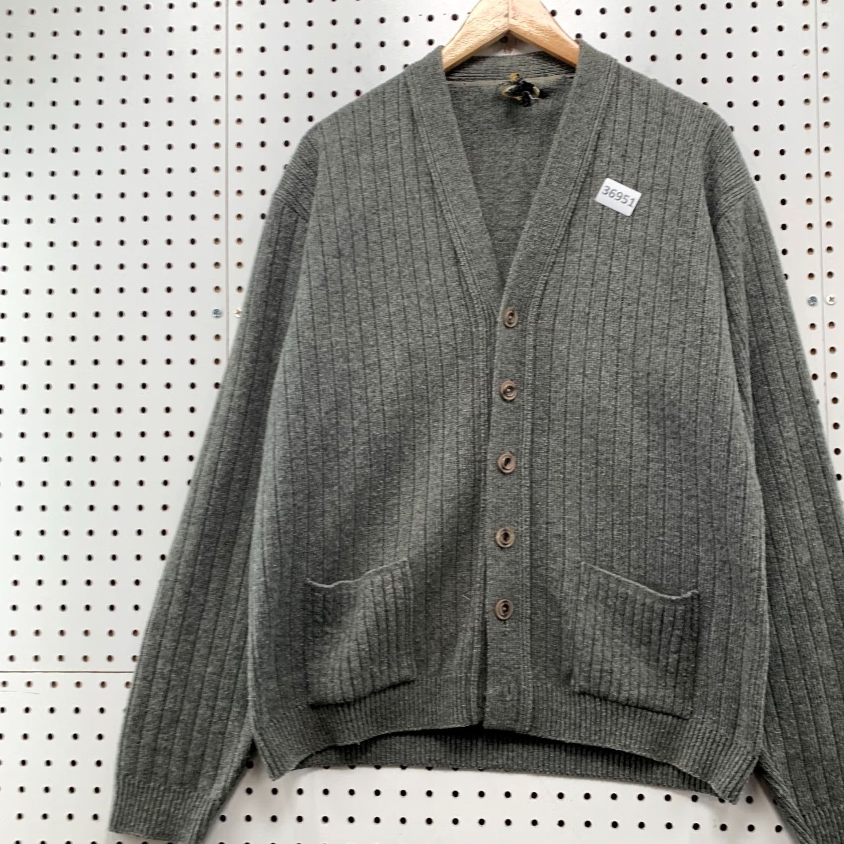 Penn VINTAGE JC Penny Cardigan Sweater Mens Large Gray Acrylic Cardigan Grandpa Size US L / EU 52-54 / 3 - 3 Thumbnail