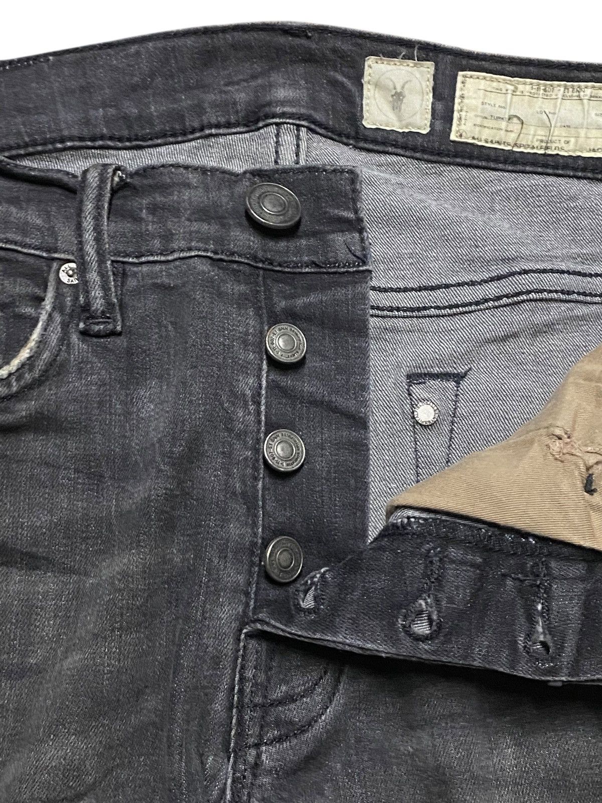 Allsaints Vintage Allsaint Spitalfields Black Denim skinny Jeans Size US 28 / EU 44 - 8 Thumbnail